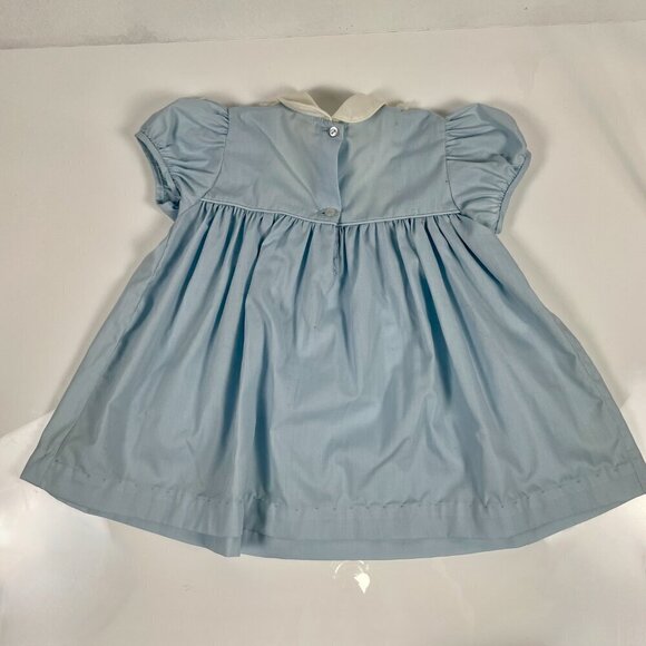 Vintage Blue and White Lace frilled Bonnie Jean Babydoll Children's Dress Sz: 4T - Picture 7 of 11